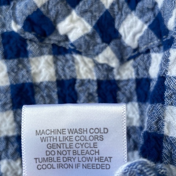 Jane & Delancey Blue and White Checkered blouse. Sz. Small - Picture 3 of 4